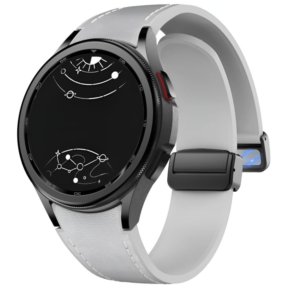 Plurimi Genuine Leather And Silicone Galaxy Strap