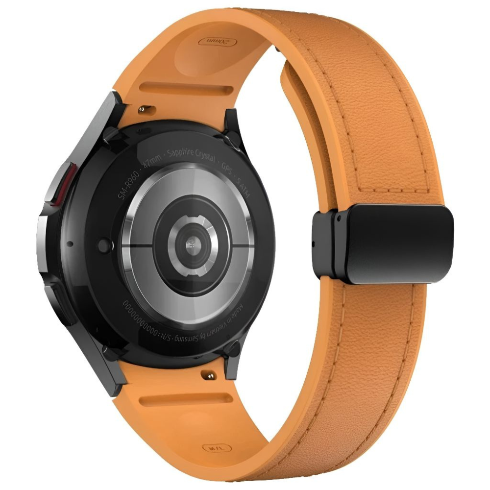 Plurimi Genuine Leather And Silicone Galaxy Strap
