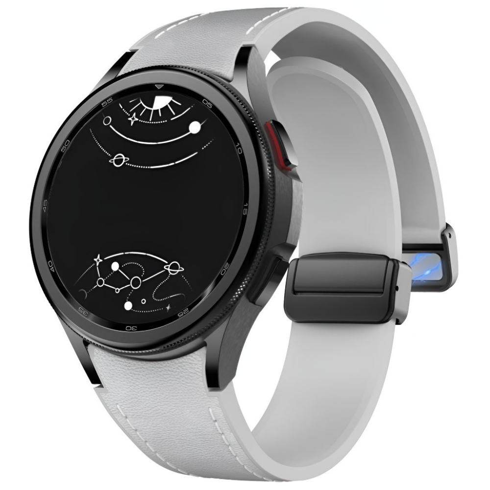 Plurimi Genuine Leather And Silicone Galaxy Strap