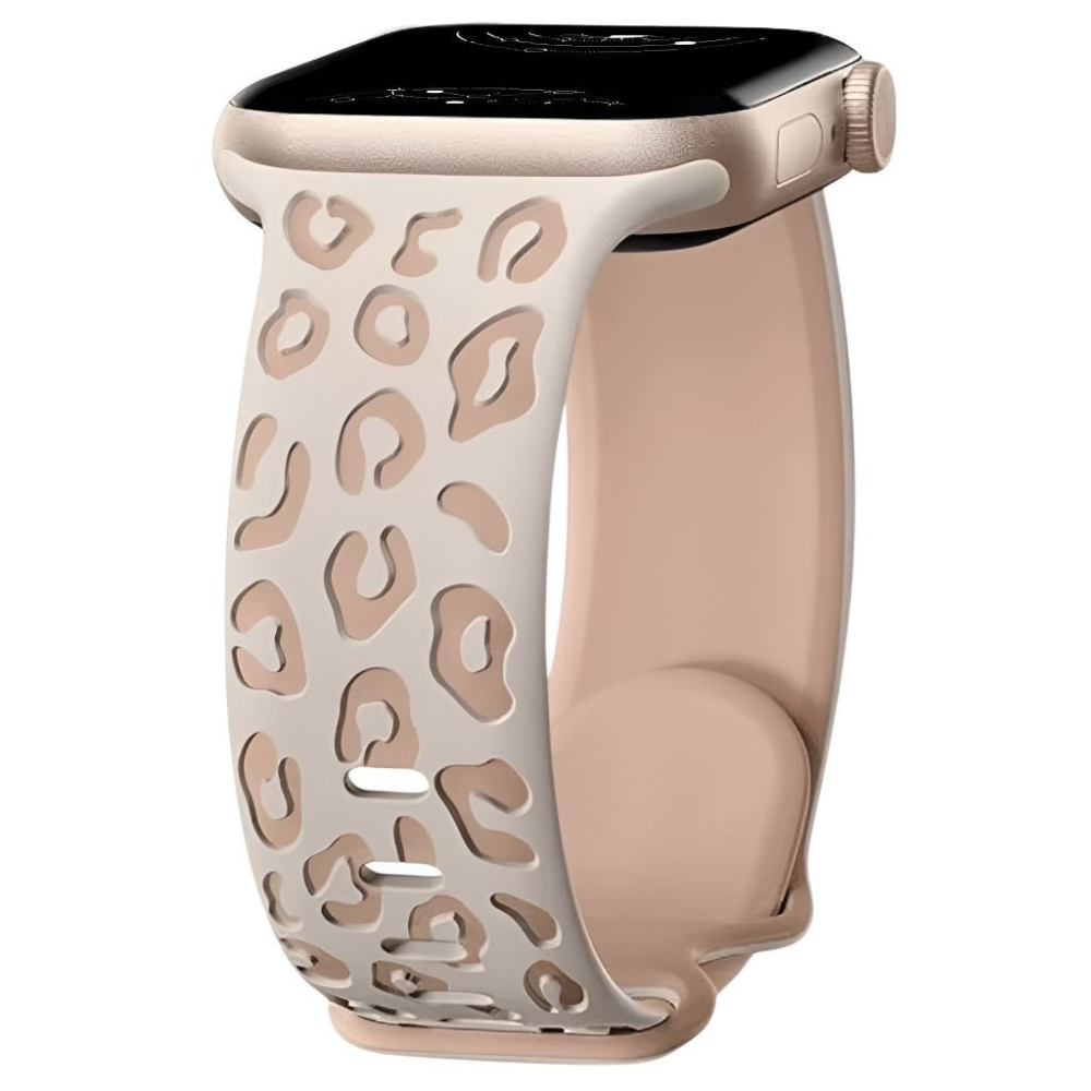 Obvius Silicone Strap With Engraved Leopard Pattern