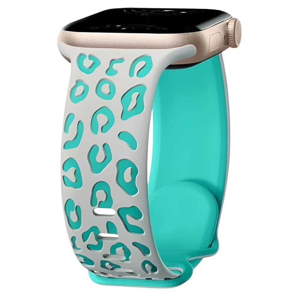 Obvius Silicone Strap With Engraved Leopard Pattern