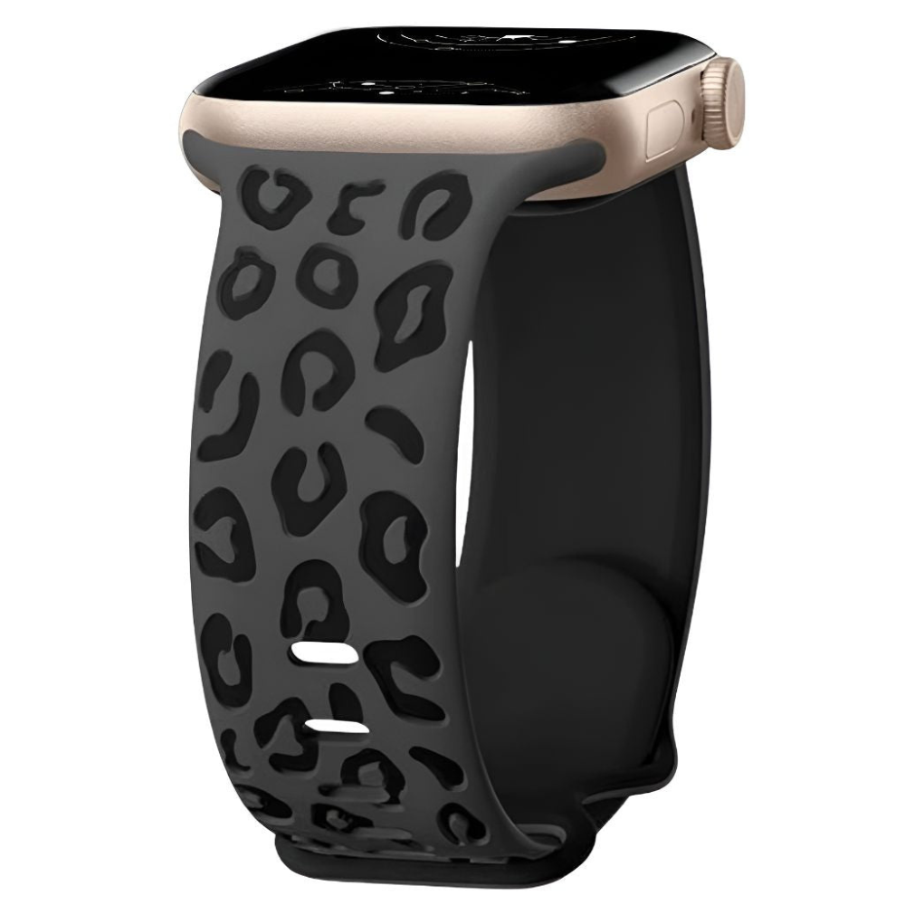 Obvius Silicone Strap With Engraved Leopard Pattern