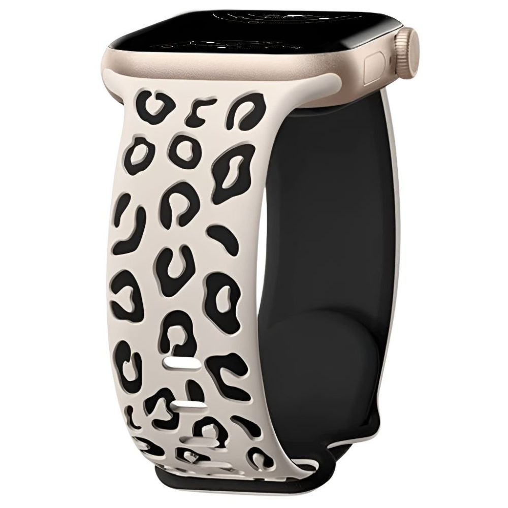 Obvius Silicone Strap With Engraved Leopard Pattern