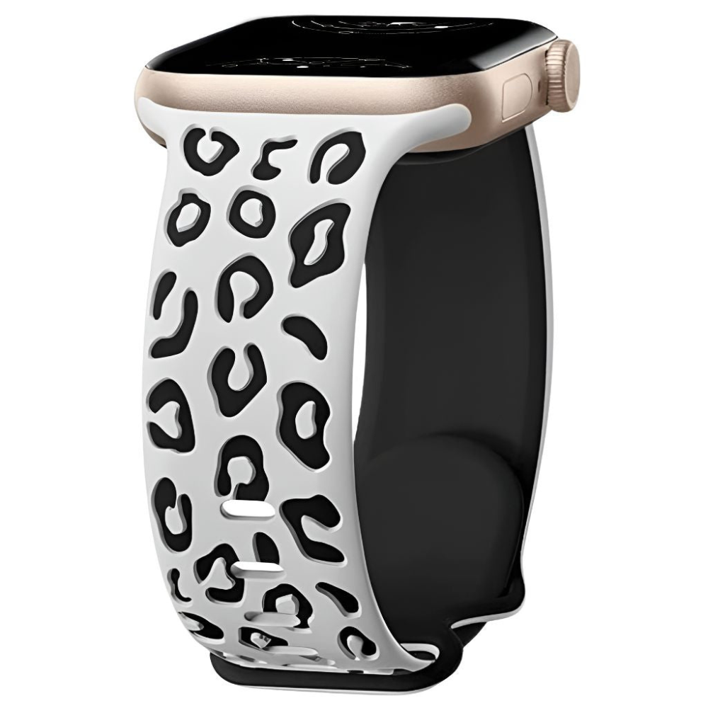 Obvius Silicone Strap With Engraved Leopard Pattern