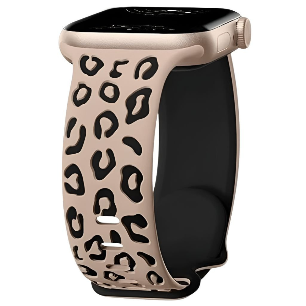 Obvius Silicone Strap With Engraved Leopard Pattern