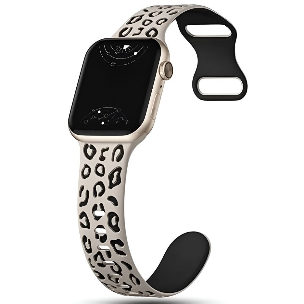 Obvius Silicone Strap With Engraved Leopard Pattern