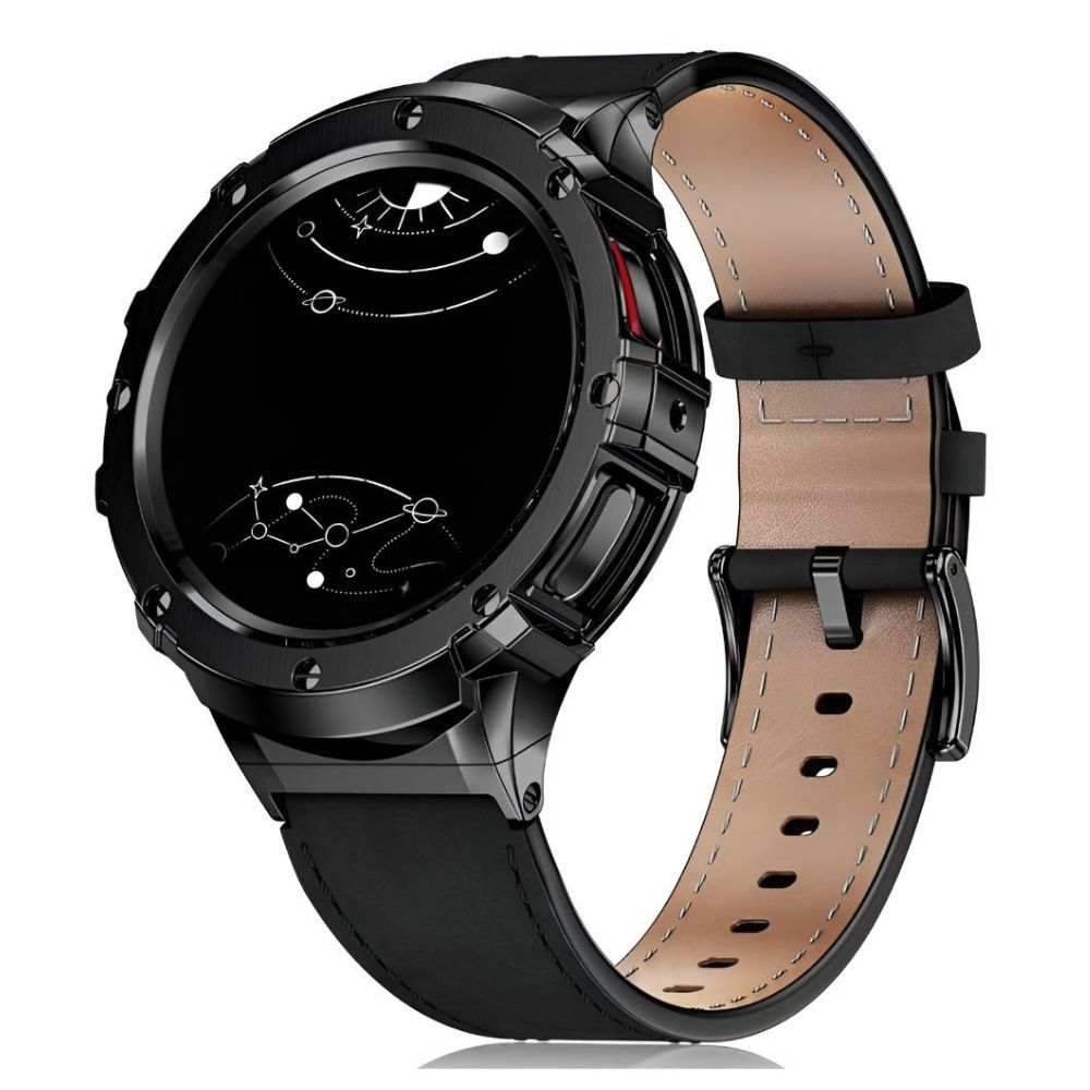 Amara Leather Strap With Stainless Steel Bumper Case For Galaxy 5 Pro