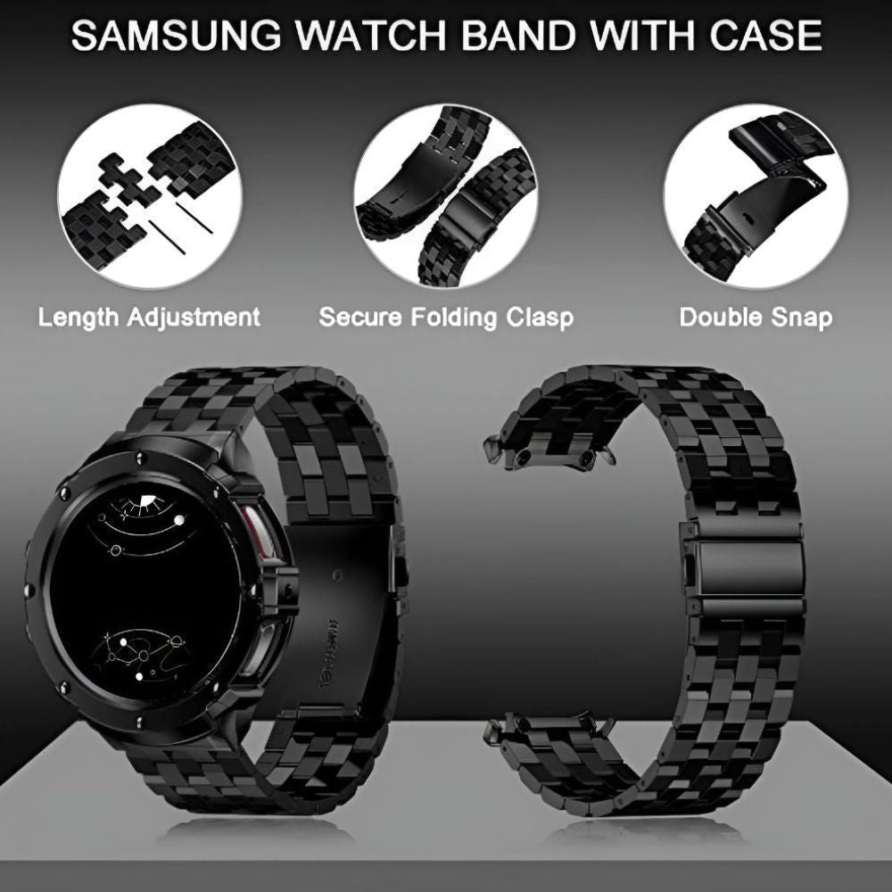 Carui Stainless Steel Strap With Case for Galaxy Watch 5 Pro